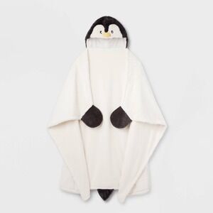 Wondershop Penguin Wearable Blanket Hooded Plush Throw One‎ Size NEW